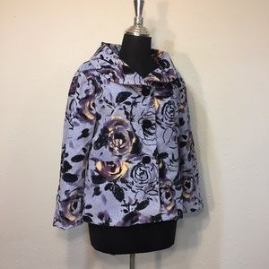 Odille Purple Crushed Velvet Cropped Jacket